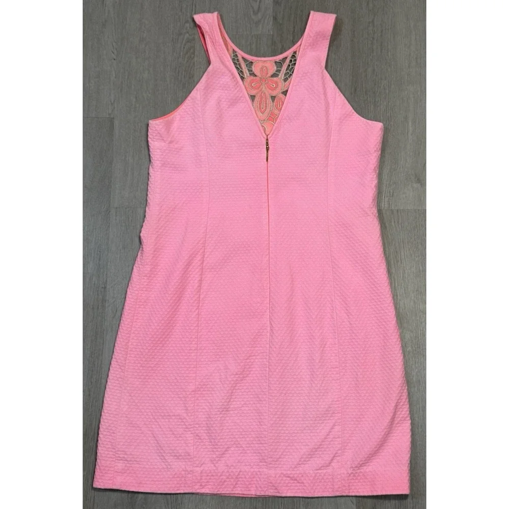 Lilly Pulitzer Largo Shift Dress Women's Size 8 Sun Ray Gold Embroidered Zip - Picture 6 of 12
